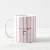 Personalized Pregnancy Reveal Pink Stripe Kaffeetasse (Links)