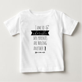 Personalized pregnancy reveal second child baby t-shirt