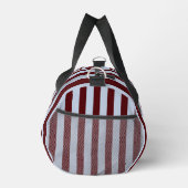 Personalized Preppy Brown Blue Cabana Stripe Duffle Bag (Rechts)