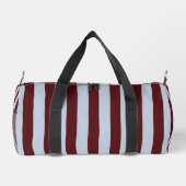 Personalized Preppy Brown Blue Cabana Stripe Duffle Bag (Rückseite)