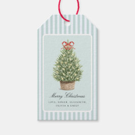 Personalized Preppy Coastal Tree Christmas Geschenkanhänger