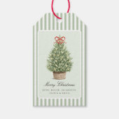 Personalized Preppy Coastal Tree Christmas Geschenkanhänger (Vorderseite)