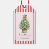 Personalized Preppy Coastal Tree Christmas Geschenkanhänger (Vorderseite)