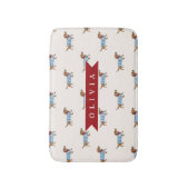 Personalized Preppy Cute Dachshund Dog Pattern Badematte (Vorderseite Vertikal)