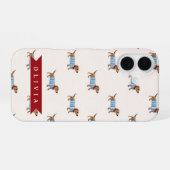 Personalized Preppy Cute Dachshund Dog Pattern iPhone 16 Hülle (Rückseite (Horizontal))