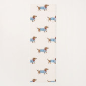 Personalized Preppy Cute Dachshund Dog Pattern Yogamatte (Rückseite)