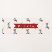 Personalized Preppy Cute Dachshund Dog Pattern Yogamatte (Vorderseite (Horizontal))