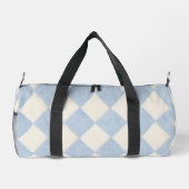 Personalized Preppy Soft Blue Fuzzy Argyle Name Duffle Bag (Rückseite)
