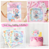 Personalized Pretty Blue Fairy Birthday Napkins Serviette
