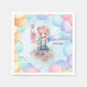 Personalized Pretty Blue Fairy Birthday Napkins Serviette (Vorderseite)