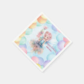 Personalized Pretty Blue Fairy Birthday Napkins Serviette (Ecke)