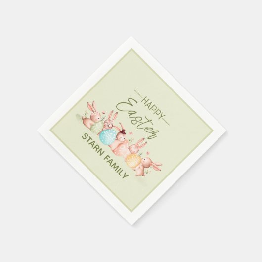 Personalized, pretty Easter festive napkins Serviette (Ecke)