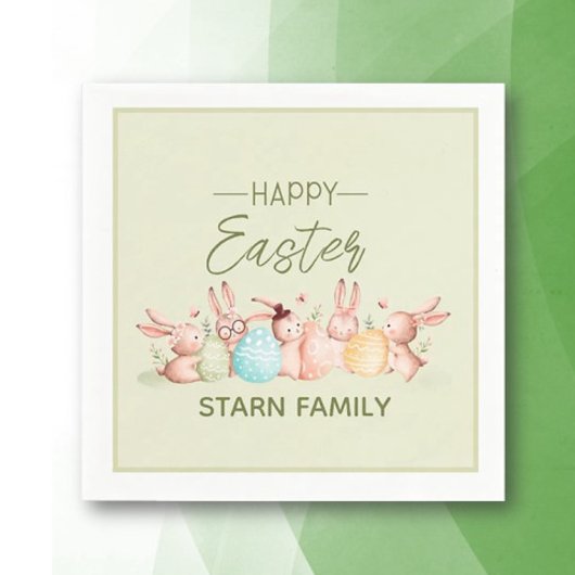 Personalized, pretty Easter festive napkins Serviette