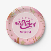 Personalized PRETTY Happy Birthday Pappteller (Vorderseite)