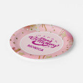 Personalized PRETTY Happy Birthday Pappteller (Schrägansicht)