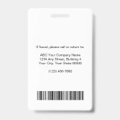 Personalized Professional Employee ID Photo Ausweis (Rückseite)