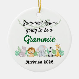 Personalized Promoted To Grandparent Jungle Animal Keramik Ornament