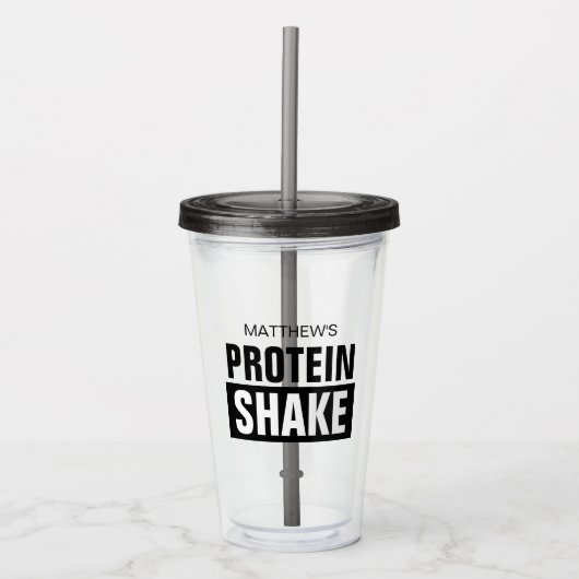Personalized protein shake Acrylic Tumbler cup Acryltrinkbecher (Vorderseite)