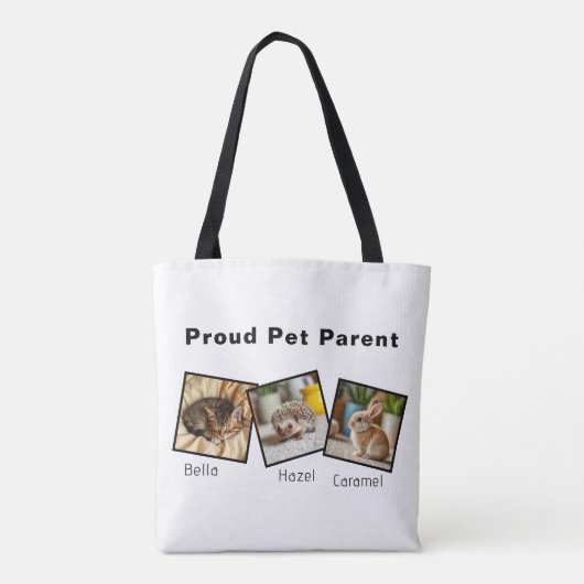 Personalized Proud Pet Parent Tote Bag Tasche (Rückseite)