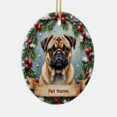 Personalized Pug Christmas Keramik Ornament (Rechts)