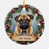 Personalized Pug Christmas Keramik Ornament (Hinten)