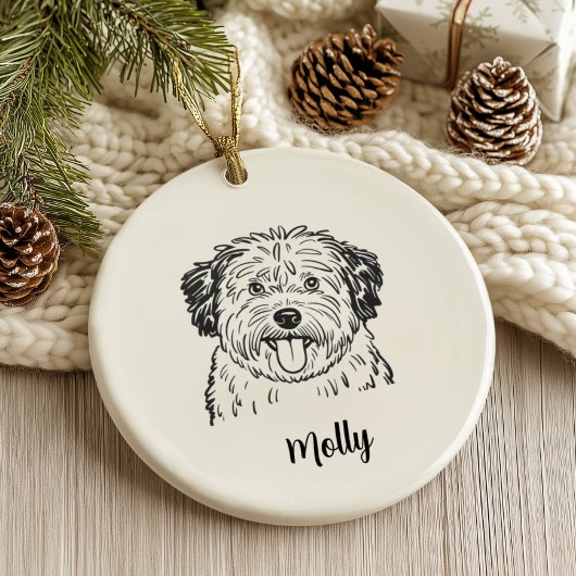 Personalized Puli Dog Christmas Keramik Ornament