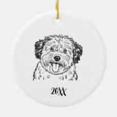 Personalized Puli Dog Christmas Keramik Ornament (Hinten)