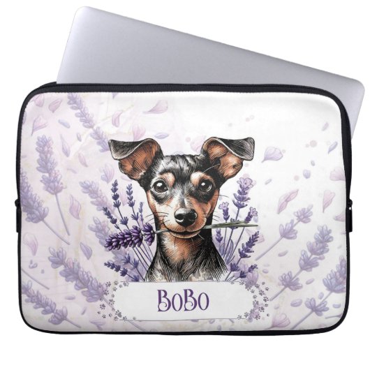 Personalized Pup – Min Pin Laptopschutzhülle (Vorderseite)