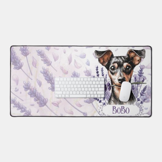 Personalized Pup – Min Pin Schreibtischunterlage (Tastatur & Maus)