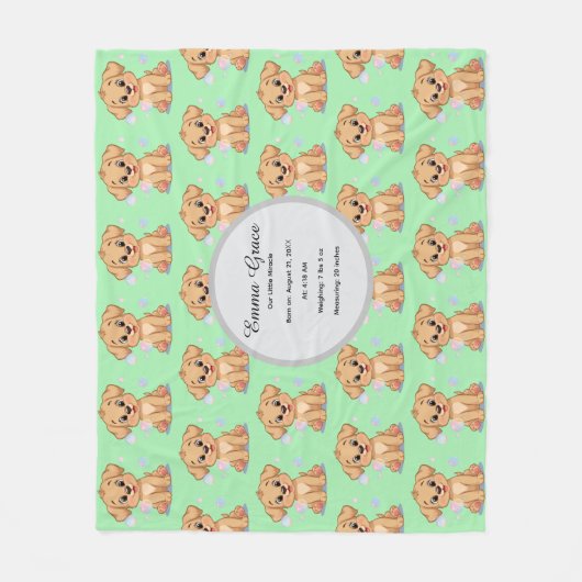 Personalized Puppy Baby Blanket  Fleecedecke (Vorderseite)