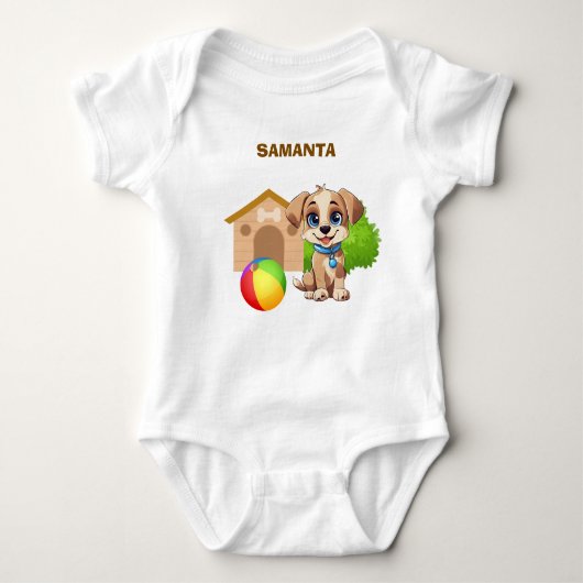 Personalized Puppy Baby Bodysuit Baby Strampler (Vorderseite)