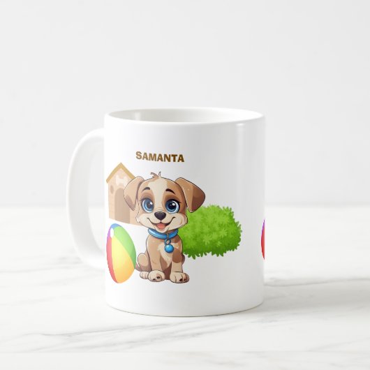 Personalized Puppy Mug Kaffeetasse (Vorderseite Links)