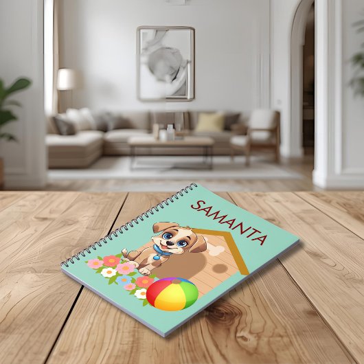Personalized Puppy Notebook Notizblock