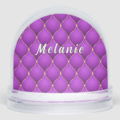 Personalized Purple and Gold Custom Name Schneekugeln (Vorderseite)