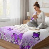 Personalized Purple Butterfly Proverbs 3:5-6 Relig Fleecedecke