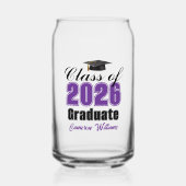 Personalized Purple Class of 2026 Graduation Dosenglas (Vorderseite)