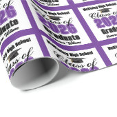 Personalized Purple Class of 2026 Graduation Geschenkpapier (Rolleneckpunkt)