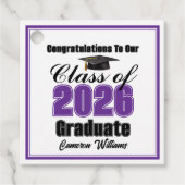 Personalized Purple Class of 2026 Graduation Party Geschenkanhänger (Vorderseite)