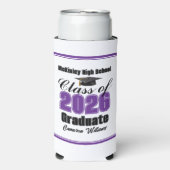 Personalized Purple Class of 2026 Graduation Party Selters Dosenkühler (Seltzer Vorderseite)