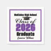 Personalized Purple Class of 2026 Graduation Party Serviette (Vorderseite)