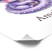 Personalized Purple Dragon Whimsical Nursery Art Fotodruck (Ecke)