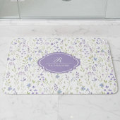 Personalized Purple Floral Monogram Badematte