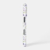 Personalized Purple Floral Monogram iPhone Hülle (Rechte Seite)