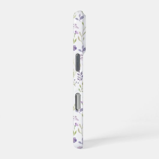 Personalized Purple Floral Monogram iPhone Hülle (Rechte Seite)