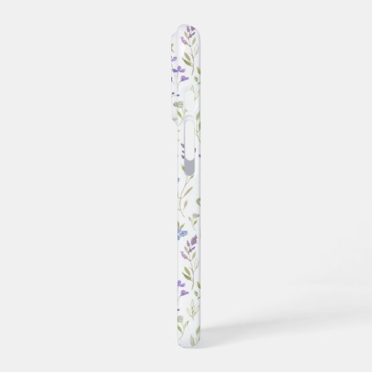 Personalized Purple Floral Monogram iPhone Hülle (Linke Seite)