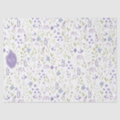 Personalized Purple Floral Monogram Seidenpapier (Vorderseite)