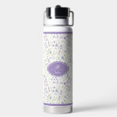 Personalized Purple Floral Monogram Trinkflasche (Hinten)