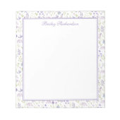 Personalized Purple Floral Notepad Notizblock (Vorderseite)