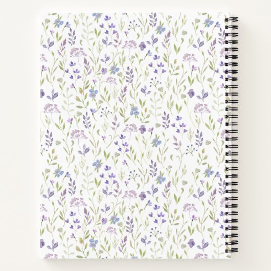 Personalized Purple Floral Notizblock (Rückseite)