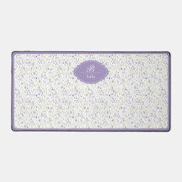 Personalized Purple Floral Schreibtischunterlage